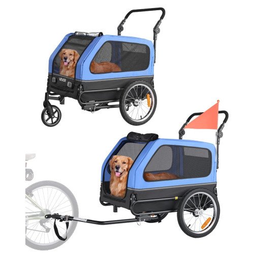 Biciklistička prikolica za psa, nosivost 40 kg, 2 u 1 s funkcijom kolica Biciklistička prikolica za psa, nosivost 40 kg, 2 u 1 s funkcijom kolica