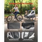 Biciklistička prikolica za psa, nosivost 45 kg, 2 u 1 s funkcijom kolica