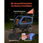 Biciklistička prikolica za psa, nosivost 40 kg, 2 u 1 s funkcijom kolica