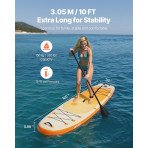 Napuhavajuća SUP daska za veslanje stojeći, 305 × 84 × 15 cm, nosivost 150 kg, s priborom