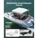 Bimini tenda za brod, 74 W, 3 luka, 183 × 117 cm