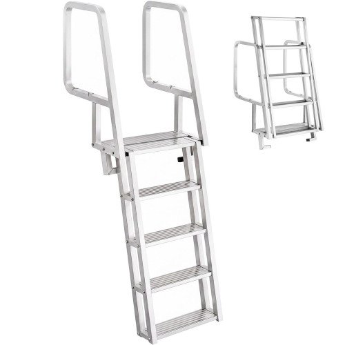 Preklopne ljestve za pristanište i čamac, 5 stuba, aluminij, nosivost 159 kg Preklopne ljestve za pristanište i čamac, 5 stuba, aluminij, nosivost 159 kg