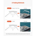 Bimini tenda za brod, 74 W, 3 luka, 183 × 117 cm