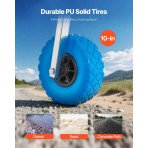 Sklopivi kotači za porinuće čamca do 4 m, nosivost 136,1 kg, nehrđajući čelik, puni PVC kotači 26 cm