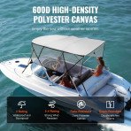 Bimini tenda za brod, 8 L, 92 W, od aluminija