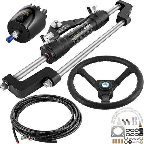 Hidraulički kormilarski set za vanbrodski motor do 300 KS, volan 34 cm, crijevo 6,7 m Hidraulički kormilarski set za vanbrodski motor do 300 KS, volan 34 cm, crijevo 6,7 m