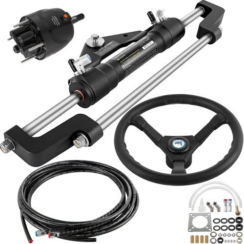 Hidraulički kormilarski set za vanbrodski motor do 300 KS, volan 34 cm, crijevo 5,5 m Hidraulički kormilarski set za vanbrodski motor do 300 KS, volan 34 cm, crijevo 5,5 m