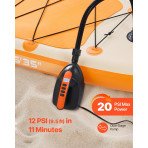 Električna pumpa za SUP dasku 12 V, 1,4 bar, protok 70 l/min, automatsko isključivanje