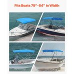 Bimini tenda za brod, 80 W, 4 luka, 244 × 137 cm, pacifik plava