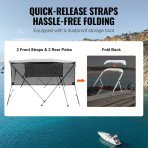 Bimini tenda za brod, 8 L, 86 W, od aluminija
