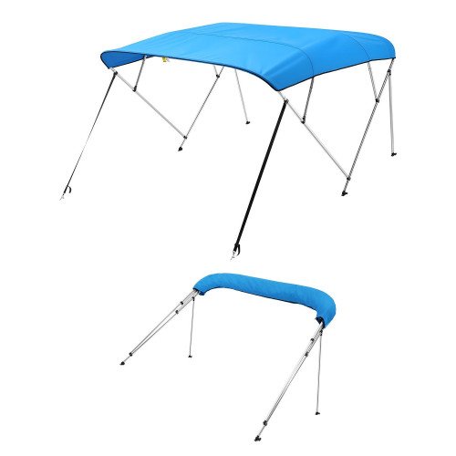 Bimini tenda za čamac, zaštita od sunca i kiše, 4 luka, duljina 244 cm, širina 185–198 cm