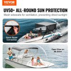Bimini tenda za brod, 8 L, 86 W, od aluminija