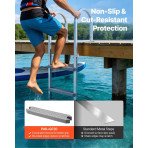 Ljestve za pristanište za 4 stube, od aluminija, skidljive, PP, nosivost 227 kg