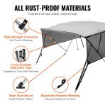 Bimini tenda za brod, 8 L, 86 W, od aluminija