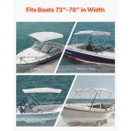 Bimini tenda za brod, 74 W, 4 luka, 244 × 137 cm