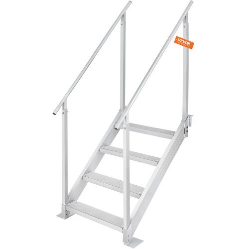 Ljestve za pristanište za 4 stube, od aluminija, podesive visine 76–97 cm Ljestve za pristanište za 4 stube, od aluminija, podesive visine 76–97 cm