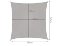 TENDA (SJENILO) ZAŠTITA OD SUNCA VODONEPROPUSNA KVADRAT 3.6X3.6 M SIVA