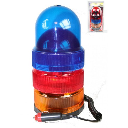 ROTIRAJUĆE SVJETLO TROBOJNO (NARANČASTO/PLAVO/CRVENO) 12V