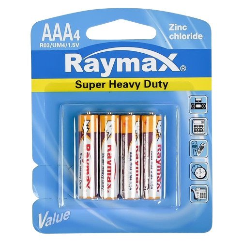 Baterije Raymax AAA R03 1,5 V cink-klorid, 4 komada Baterije Raymax AAA R03 1,5 V cink-klorid, 4 komada