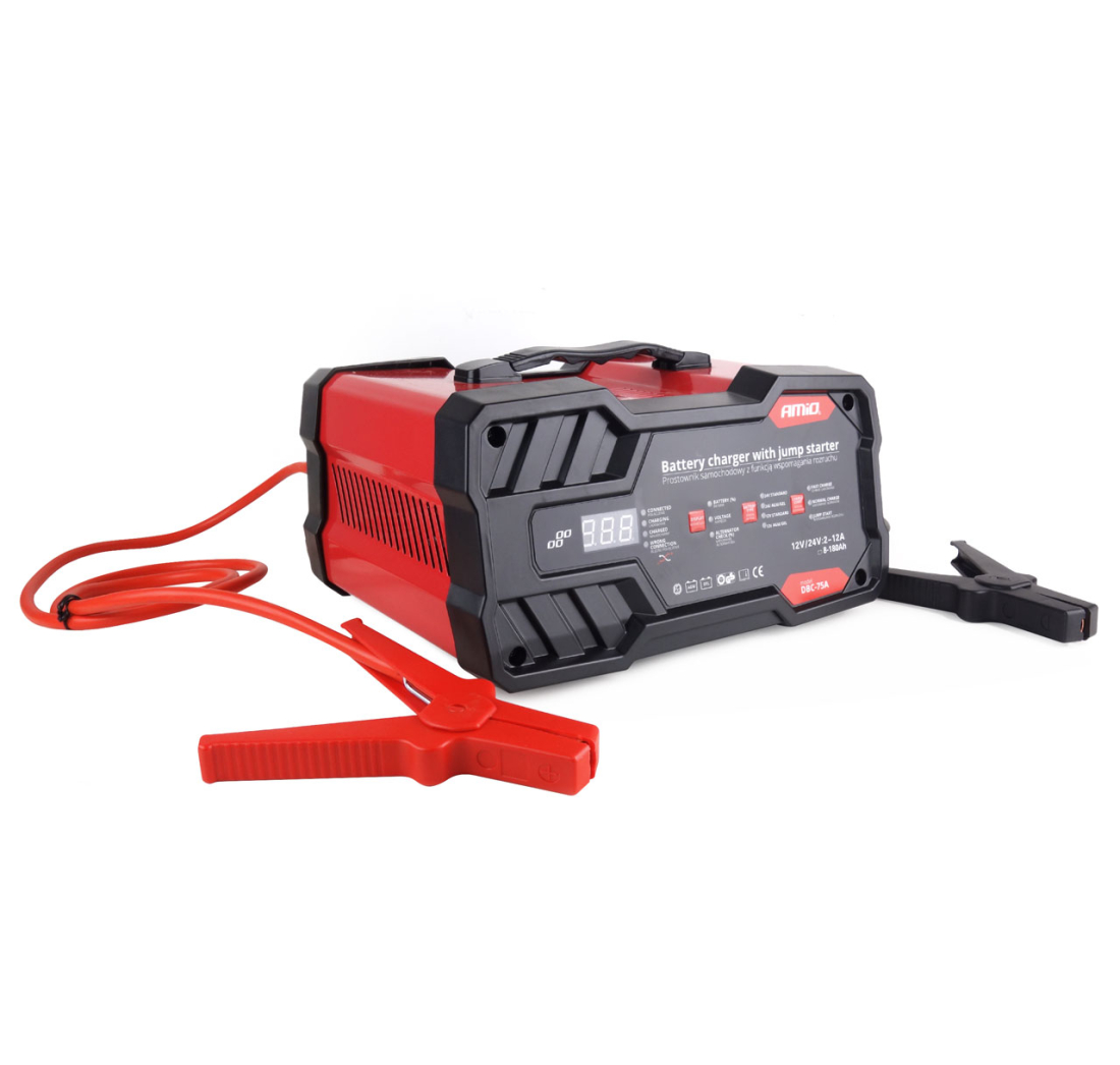 PUNJAČ AKUMULATORA SA START/STOP FUNKCIJOM 12A/24V 75A