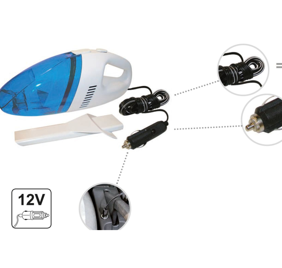 AUTO USISAVAČ 12V BIJELO/PLAVI (3m kabel) FRIENDLY