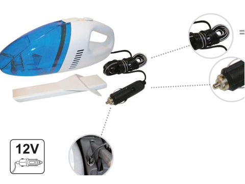 AUTO USISAVAČ 12V BIJELO/PLAVI (3m kabel) FRIENDLY