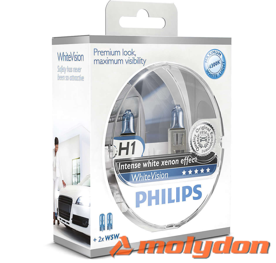 PHILIPS AUTO ŽARULJA H1 55W/12V WHITE VISION + W5W PAR