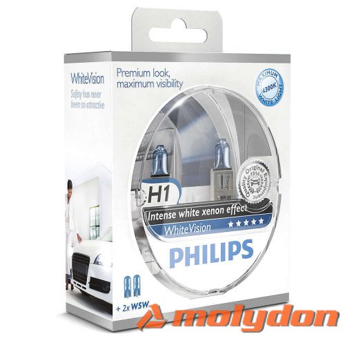 PHILIPS AUTO ŽARULJA H1 55W/12V WHITE VISION + W5W PAR PHILIPS AUTO ŽARULJA H1 55W/12V WHITE VISION + W5W PAR