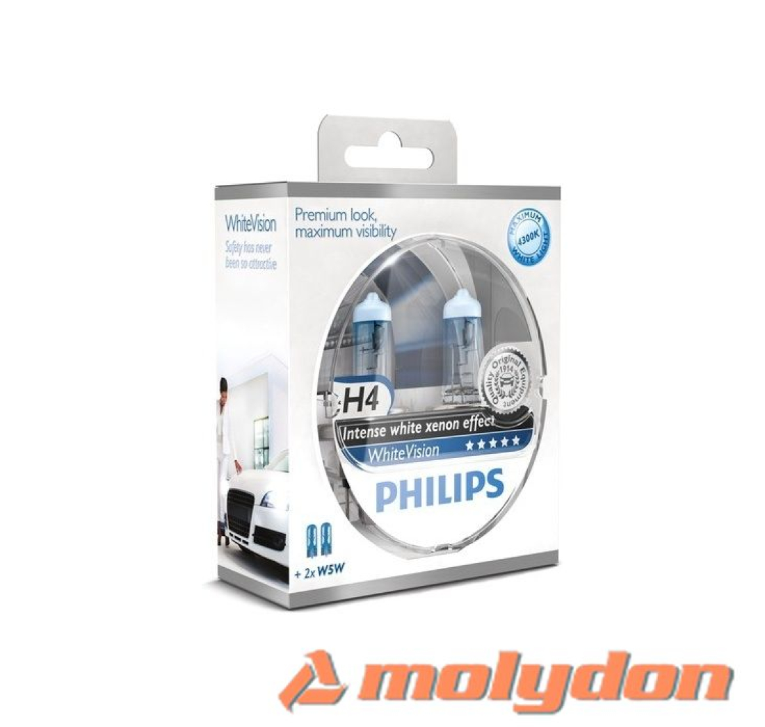 PHILIPS AUTO ŽARULJA H4 W5W/12V White Vision 4300K u setu