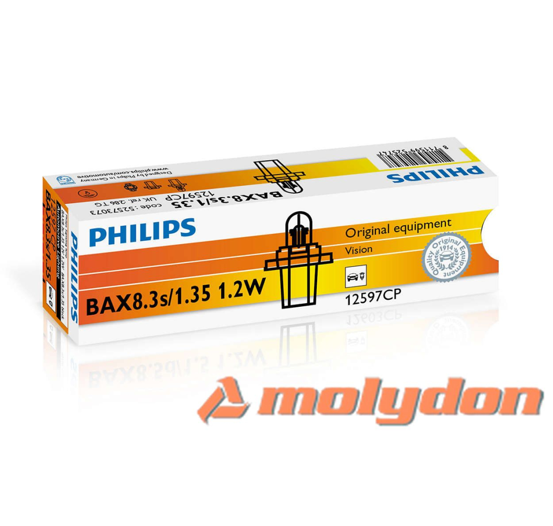 PHILIPS AUTO ŽARULJA BAX10s 1,2W/12V CRNA