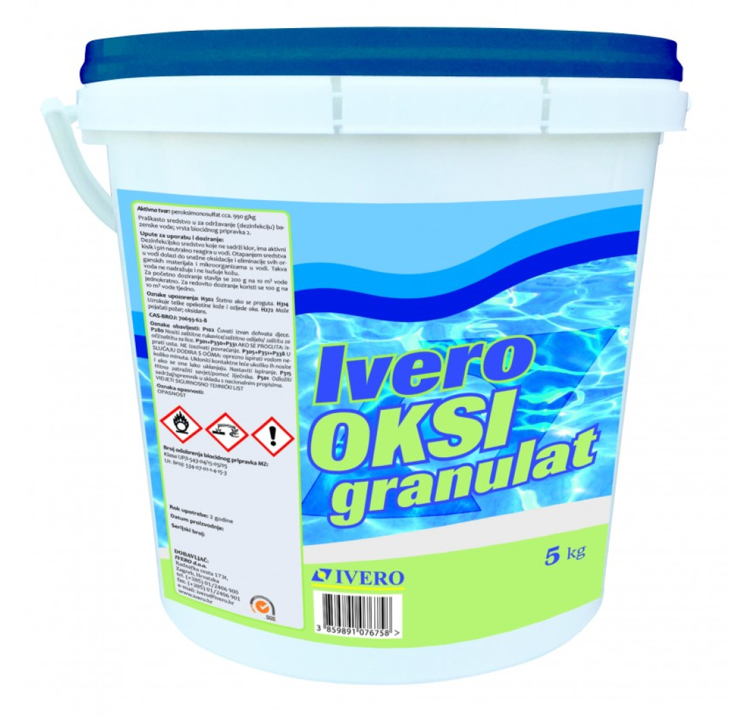 DEZINFEKCIJSKO SREDSTVO ZA BAZENE BEZ KLORA ,5 kg IVERO