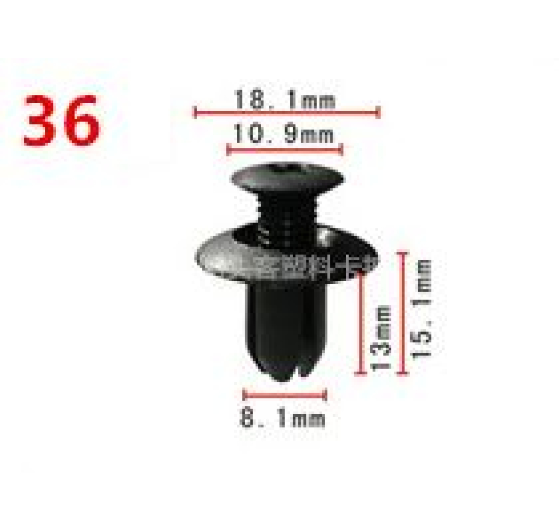 PLASTIČNA AUTO KOPČA - vel. 36 / set 10 komada