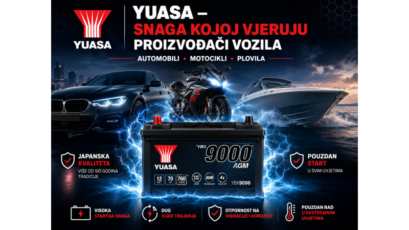 Yuasa akumulatori – japanska kvaliteta za automobile, motocikle i plovila
