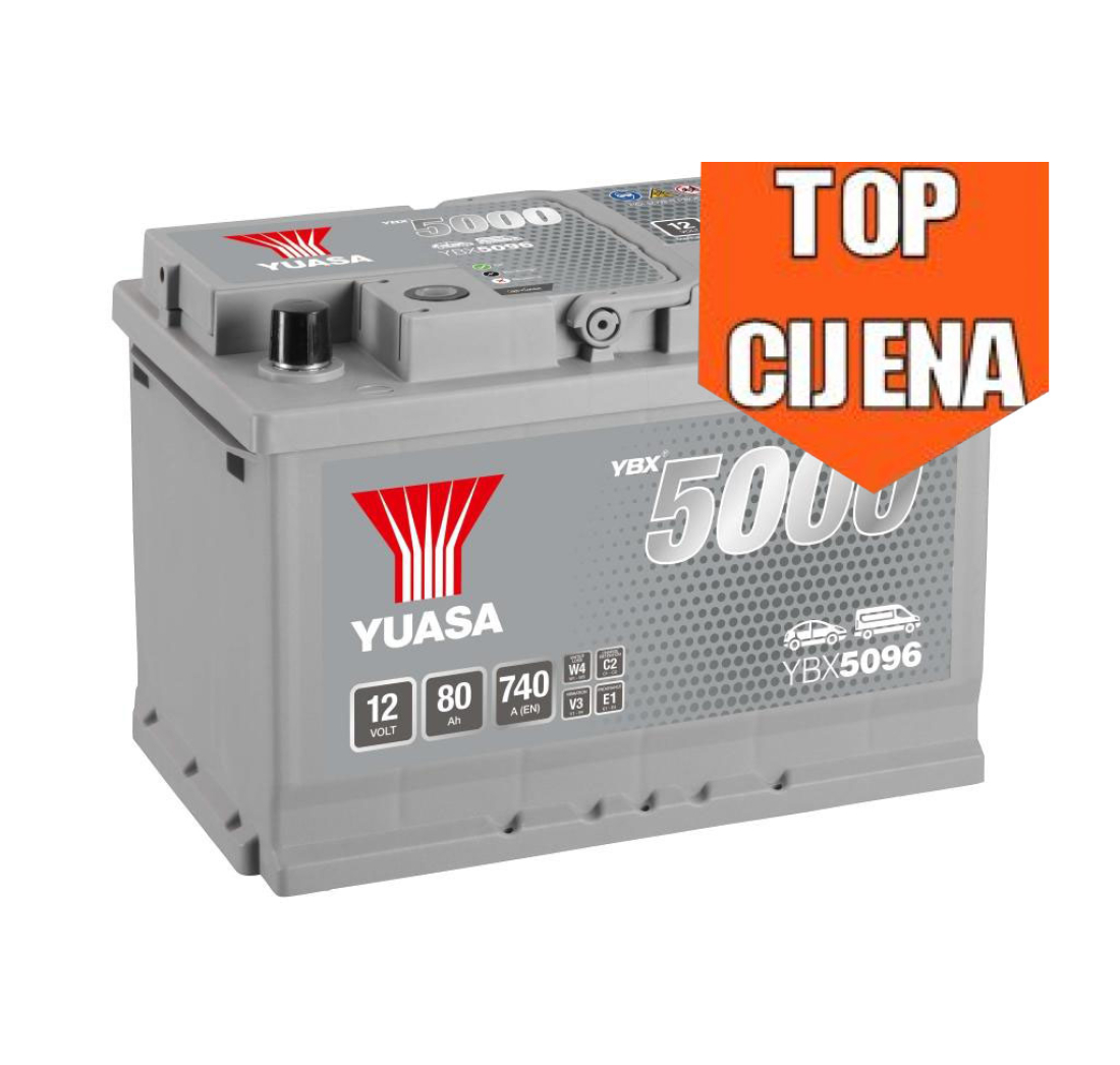 AKUMULATOR YUASA (5000 PREMIUM) 12V/80Ah D+