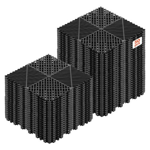 Drenažne podne pločice, 50 komada, 0,3 × 0,3 m, ukupno 4,8 m², masa 12 kg