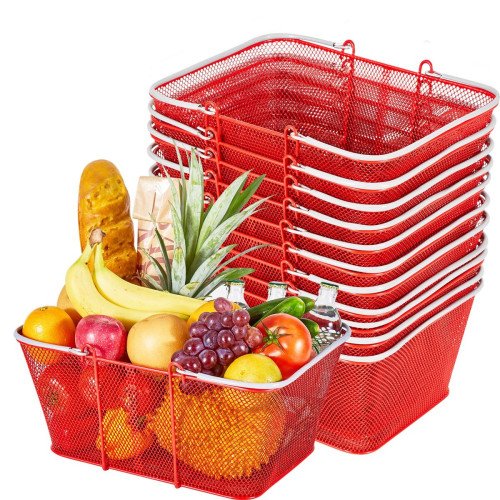Metalne košarice za trgovinu, 12 dijelova, 22 L, nosivost 20 kg