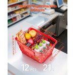 Metalne košarice za trgovinu, 12 dijelova, 21 L, nosivost 9 kg