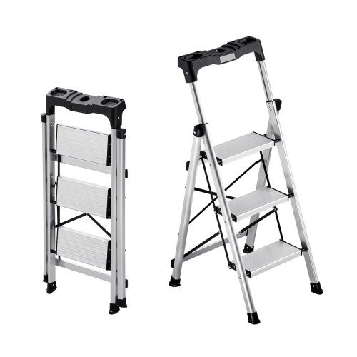 Aluminijska stepenica-stolac s 3 stube, nosivost 150 kg, pakiranje 99 × 10 × 50 cm Aluminijska stepenica-stolac s 3 stube, nosivost 150 kg, pakiranje 99 × 10 × 50 cm