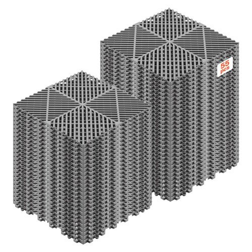 Drenažne podne pločice, 55 komada, 0,3 × 0,3 m, ukupno 5,3 m², masa 13,5 kg