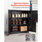 Metalni ormar s 2 vrata na ključ i 2 podesive police, 90 × 45 × 106 cm, nosivost police 54,4 kg