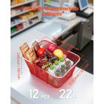 Metalne košarice za trgovinu, 12 dijelova, 22 L, nosivost 20 kg