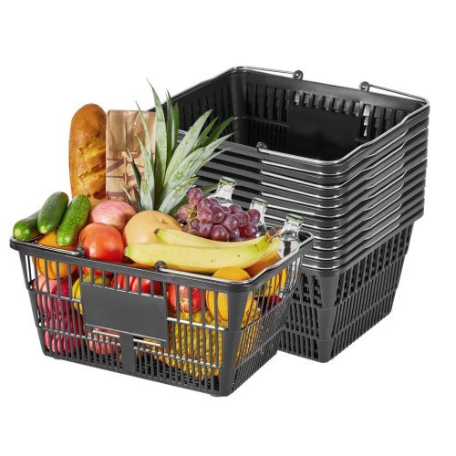 Košarice za trgovinu, 12 dijelova, 21 L, nosivost 9 kg, 42,5 × 30,5 × 21,5 cm Košarice za trgovinu, 12 dijelova, 21 L, nosivost 9 kg, 42,5 × 30,5 × 21,5 cm