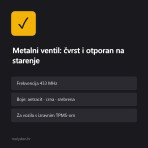 Metalni TPMS ventili (senzori tlaka u gumama), set 4 kom